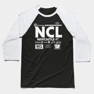 Vintage Newcastle NCL Airport Code Travel Day Retro Travel Tag UK Baseball T-Shirt